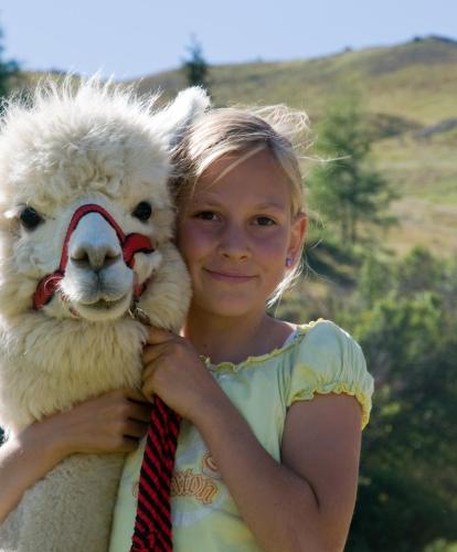 A girl with an Alpaca