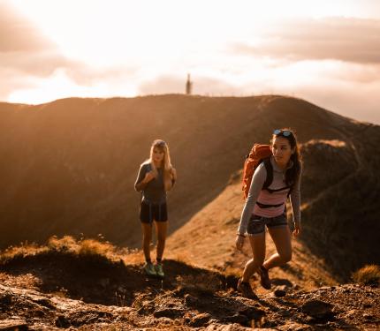 Two women on a hike