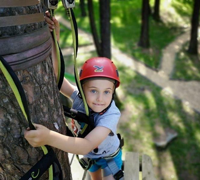 A child at the Skytrek Adventure Park